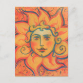 Carte Postale Soleil souriant, Art Imaginaire Fairytale, Jaune o (Devant)