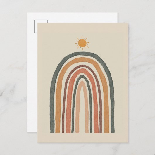 Carte Postale Soleil sur un arc-en-ciel (Devant / Derrière)