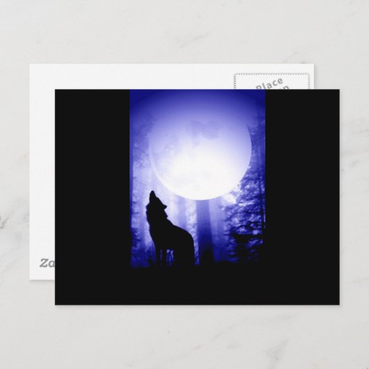 Carte Postale Solely Wolf Howling at Moon (Devant / Derrière)