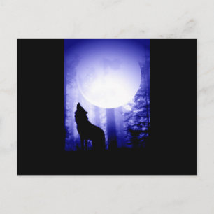 Carte Postale Solely Wolf Howling at Moon