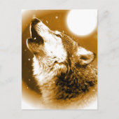 Carte Postale Solely Wolf Howling at Moon (Devant)
