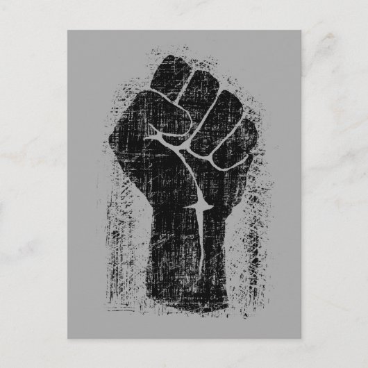 Carte Postale Solidarité Poing Grunge Style Distressed (Devant)