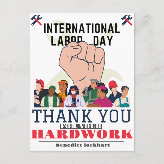 Carte Postale Solidarité Travailleur Unité Fête du Travail avec (Devant)