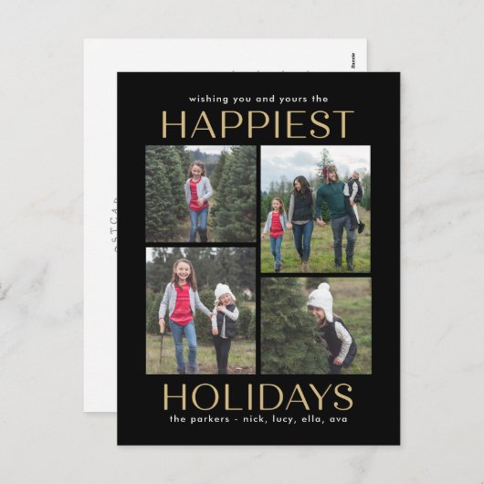 Carte postale Solide Clean Collage Holiday (Devant / Derrière)
