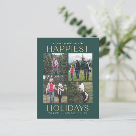 Carte postale Solide Clean Collage Holiday (Debout devant)