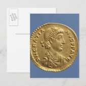 Carte Postale Solidus de Gratian drapé (Devant / Derrière)