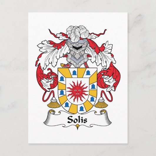 Carte Postale Solis Family Crest (Devant)