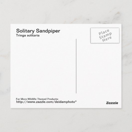 Carte postale Solitaire Sandpier (Dos)