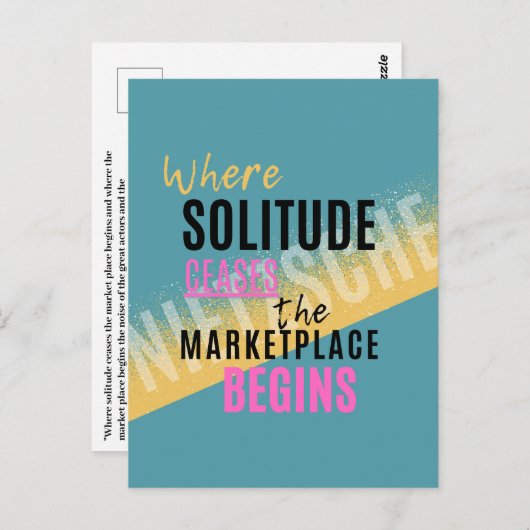 Carte Postale Solitude Introspection Introvert Nietzsche quote (Devant / Derrière)