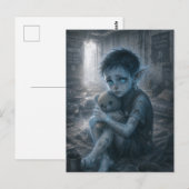 Carte Postale Solitude / Orphelin / Abri antiatomique (Devant / Derrière)