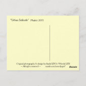 Carte Postale Solitude urbaine (Dos)
