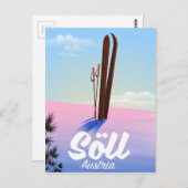 Carte Postale Söll, Autriche Affiche de voyage ski (Devant / Derrière)