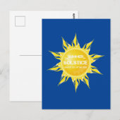 Carte Postale Solstice d'été bleu le plus long jour de l'année (Devant / Derrière)