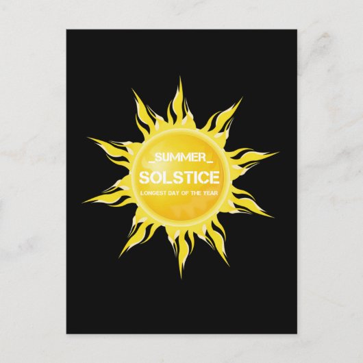 Carte Postale Solstice d'été noir le plus long jour de l'année (Devant)