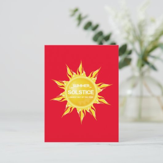 Carte Postale Solstice d'été rouge le plus long jour de l'année (Debout devant)