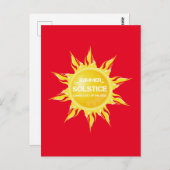 Carte Postale Solstice d'été rouge le plus long jour de l'année (Devant / Derrière)