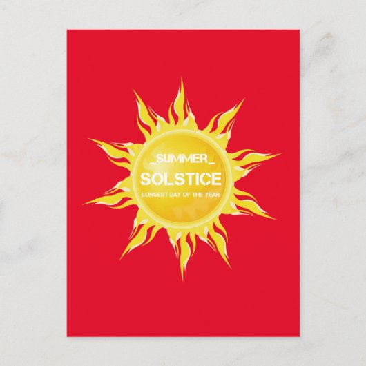 Carte Postale Solstice d'été rouge le plus long jour de l'année (Devant)