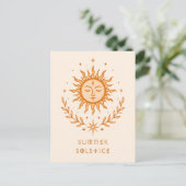 Carte Postale Solstice d'été Visage céleste du soleil Art botani (Debout devant)