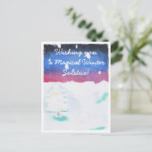 Carte Postale Solstice hiver Snowy Scene Yule (Debout devant)
