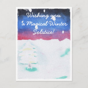 Carte Postale Solstice hiver Snowy Scene Yule