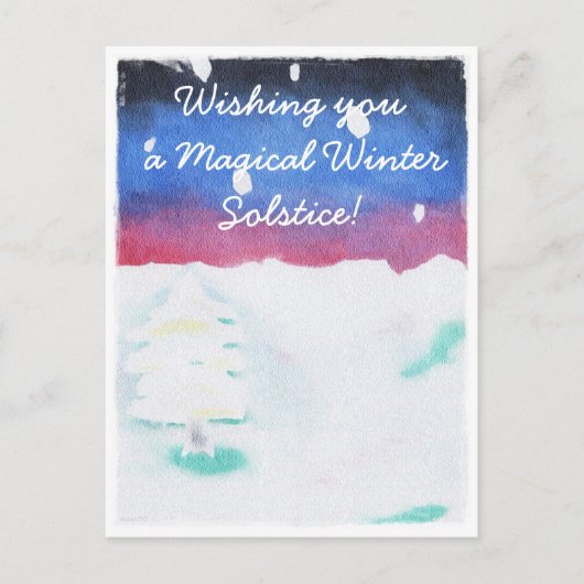 Carte Postale Solstice hiver Snowy Scene Yule (Devant)