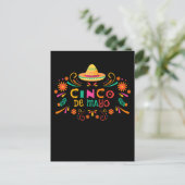 Carte Postale Sombrero Fiesta mexicaine Joyeux Cinco De Mayo (Debout devant)