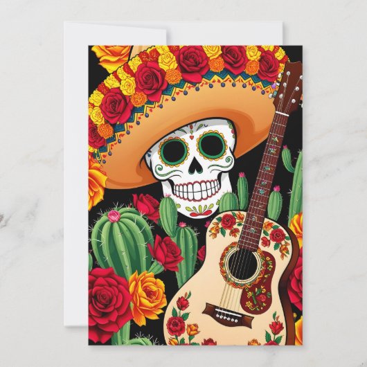 Carte postale Sombrero Guitare Fun (Devant)