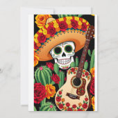 Carte postale Sombrero Guitare Fun (Dos)