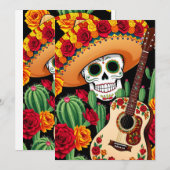 Carte postale Sombrero Guitare Fun (Devant / Derrière)