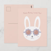 Carte Postale Some Bunny T'aime Rose (Devant / Derrière)
