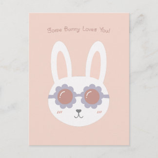Carte Postale Some Bunny T'aime Rose