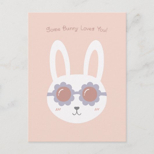 Carte Postale Some Bunny T'aime Rose (Devant)