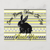 Carte Postale Some Bunny veut dire Merci, Jaune et Gris (Devant)