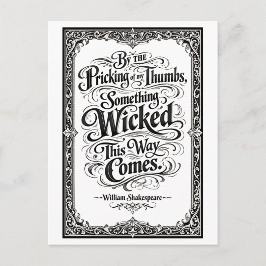 Carte Postale "Something Wicked This Way Comes" Shakespeare (Devant)