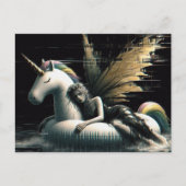 Carte Postale Sommeil de fée magnifique sur la licorne de piscin (Devant)