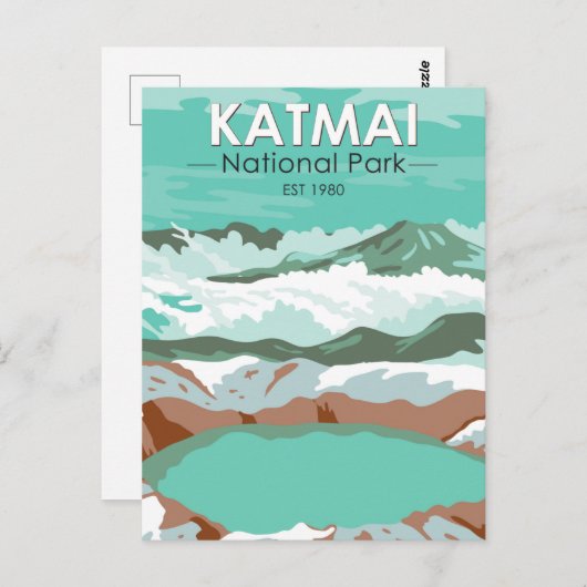 Carte Postale Sommet du parc national Katmai Crater Lake Alaska (Devant / Derrière)