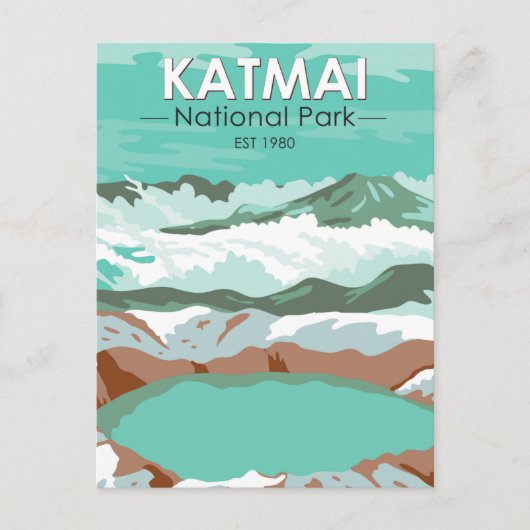 Carte Postale Sommet du parc national Katmai Crater Lake Alaska (Devant)