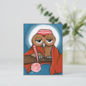Carte postale somnolente de hibou (Debout devant)