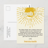 Carte Postale Son Boho Boy Baby shower Merci (Devant / Derrière)