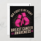 Carte Postale Son combat est mon combat Cancer du sein (Devant / Derrière)