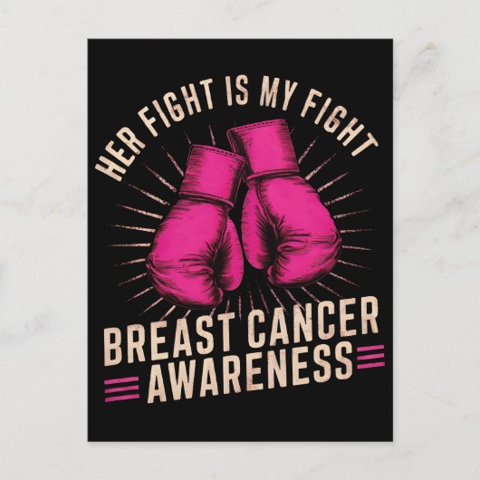 Carte Postale Son combat est mon combat Cancer du sein (Devant)