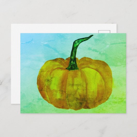 Carte Postale Son heure Citrouille (Devant / Derrière)