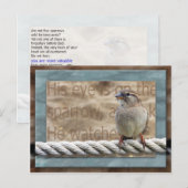 Carte Postale Son oeil est sur le Bruant (Devant / Derrière)