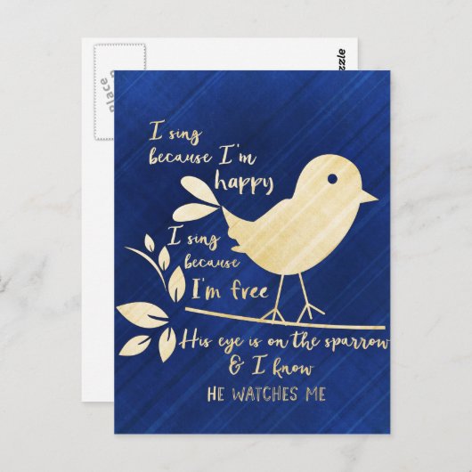 Carte Postale Son oeil est sur le Bruant (Devant / Derrière)