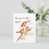 Carte Postale Son oeil est sur le Bruant, Citation d'oiseau Insp (Debout devant)