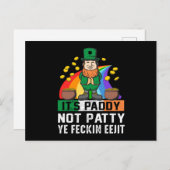 Carte Postale Son papa n'est pas Patty Jour de la Saint Patrick (Devant / Derrière)
