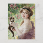 Carte Postale Son Petit Kitten par Emile Vernon (Devant)