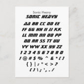 Carte Postale Sonic Heavy - Zazzle Font Sampler Sheet (Devant)
