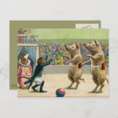 Carte Postale Sonnerie de singe et cochons de cirque (Devant / Derrière)