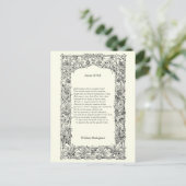 Carte Postale Sonnet # 18 de Shakespeare (Debout devant)